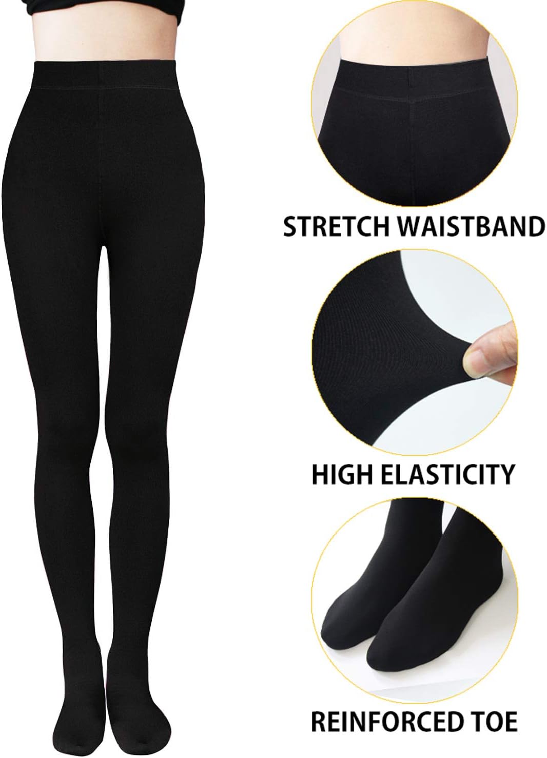 VERO MONTE Womens Opaque Fleece Lined Tights Colorful Warm Winter Thermal  Tights(2 Pairs (Black + Nude)) - Vero Monte